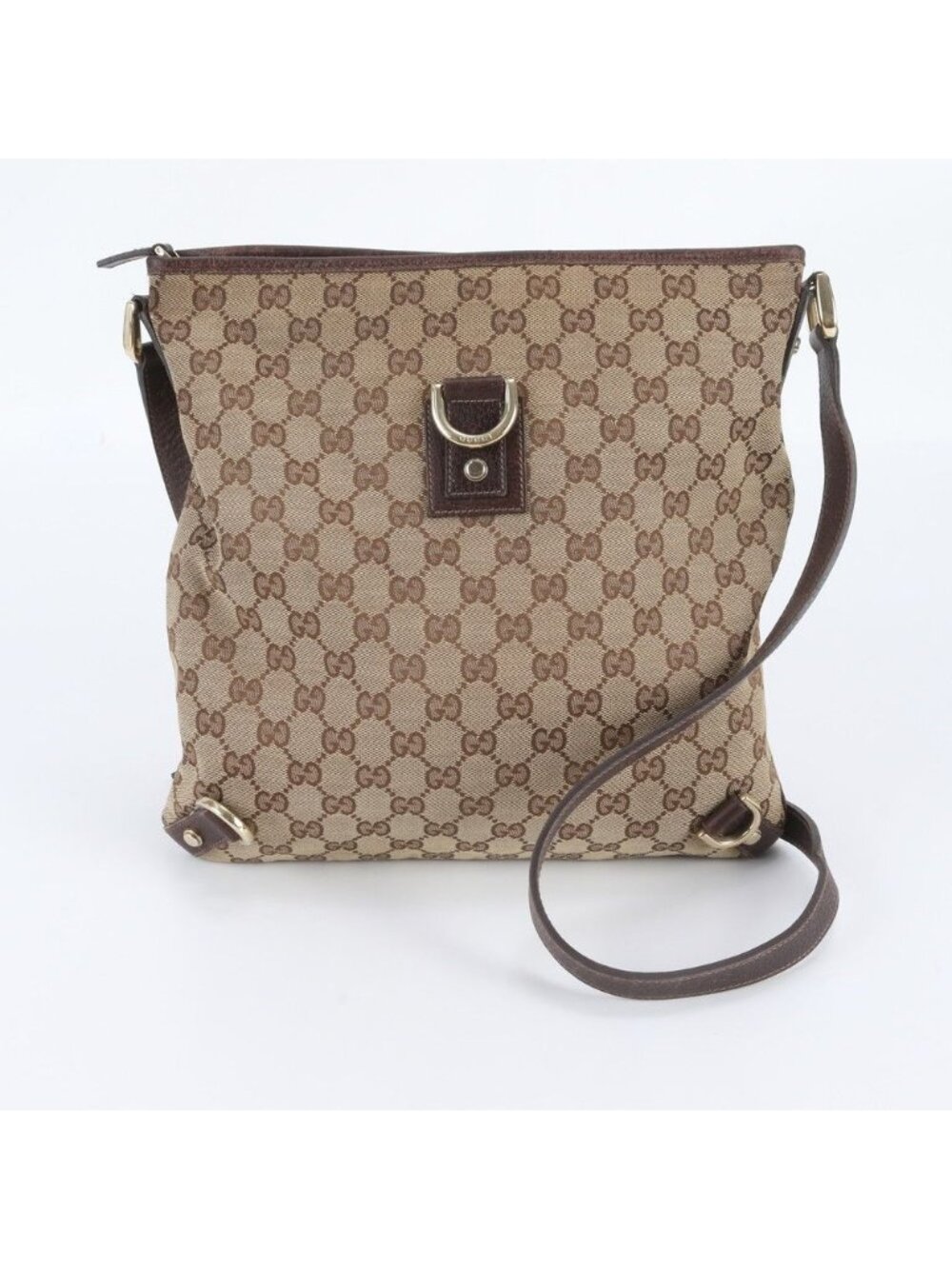 Gucci GG Canvas Abbey Leather Shoulder Bag Crossbody Hand